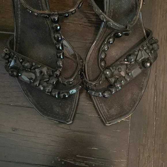 Louis Vuitton  Black Beaded Women's Sandals - Picture 7 of 11